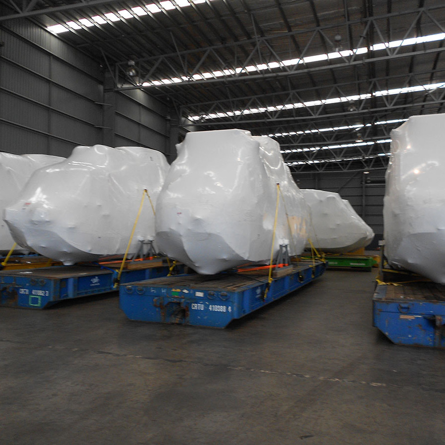 Static Intercept shrink film for exporting large machinery
