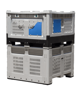 stacked plastic crates